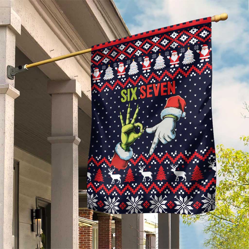 Grinch Hand Six Seven Xmas Garden Flag Meme Gen Alpha Slang - Wonder Print Shop