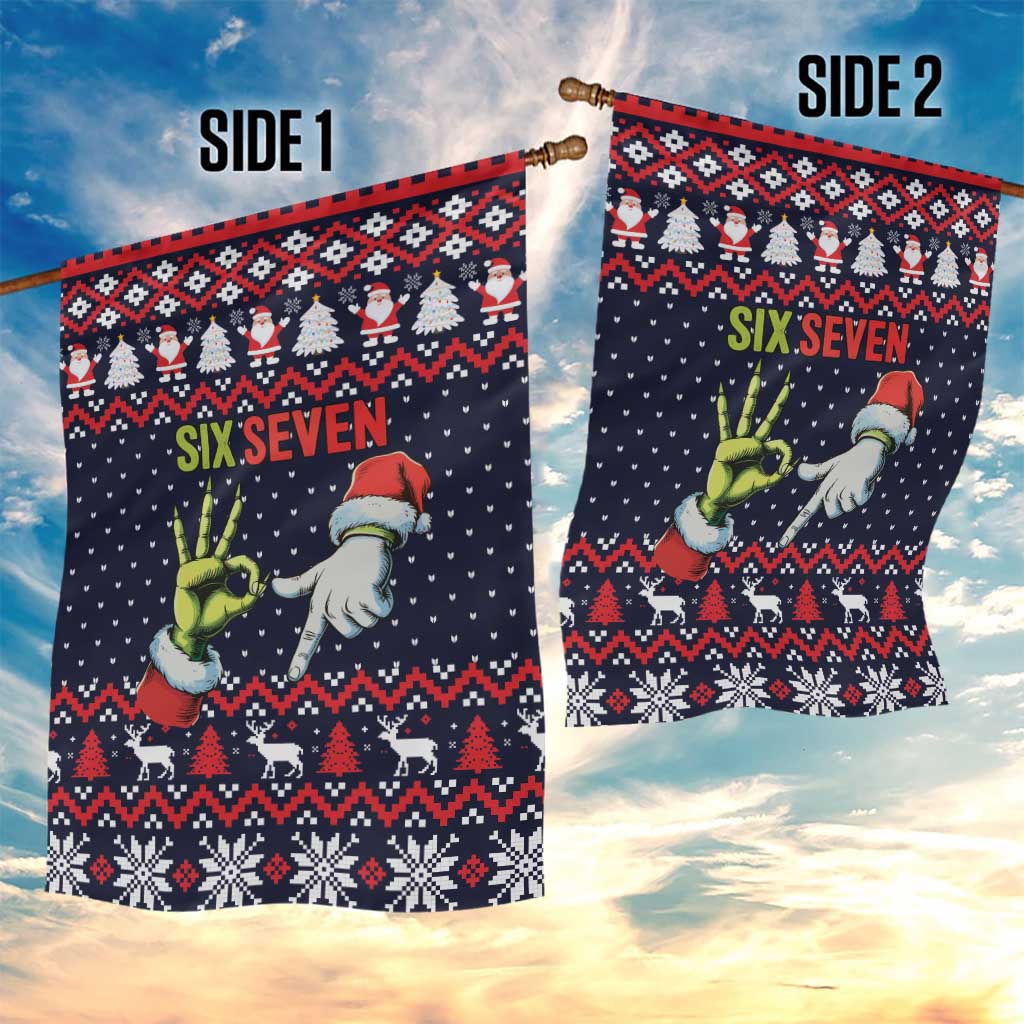 Grinch Hand Six Seven Xmas Garden Flag Meme Gen Alpha Slang - Wonder Print Shop