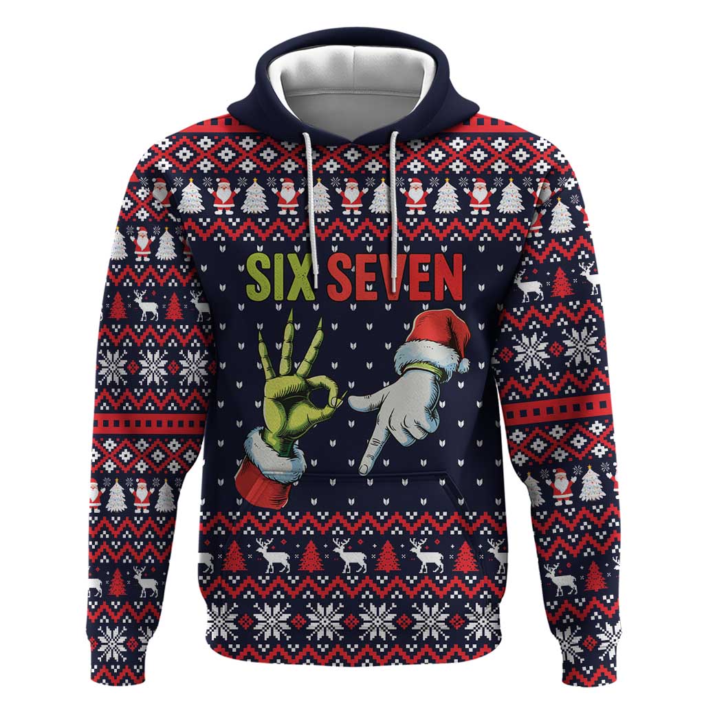 Grinch Hand Six Seven Xmas Hoodie Meme Gen Alpha Slang - Wonder Print Shop