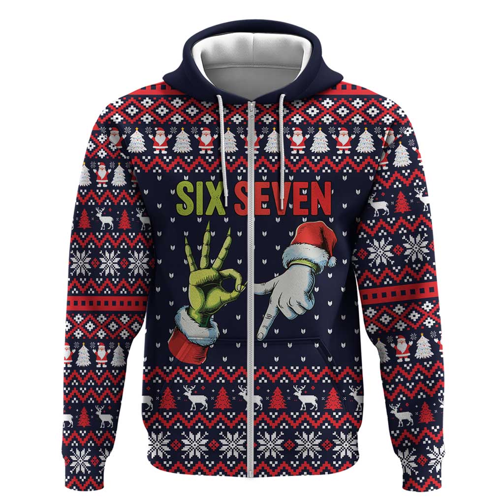 Grinch Hand Six Seven Xmas Hoodie Meme Gen Alpha Slang - Wonder Print Shop