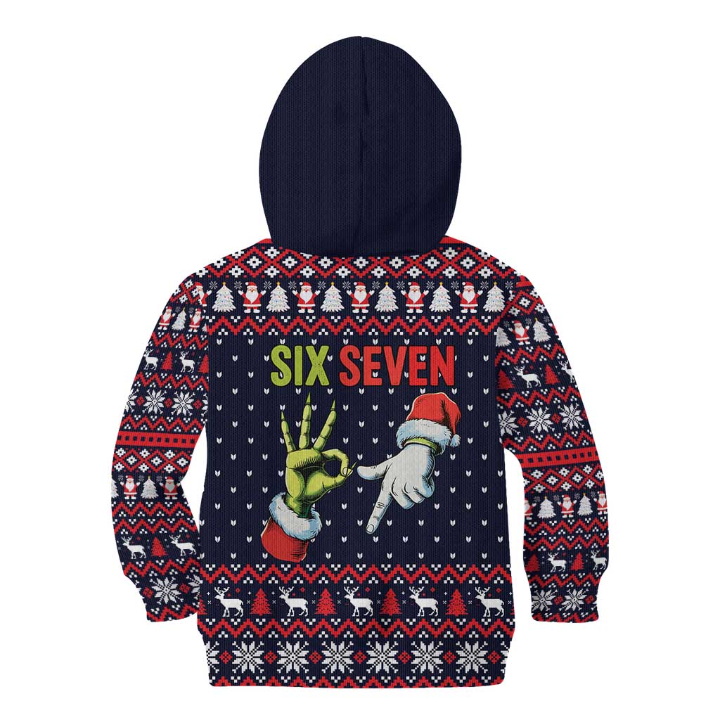 Grinch Hand Six Seven Xmas Kid Hoodie Meme Gen Alpha Slang - Wonder Print Shop