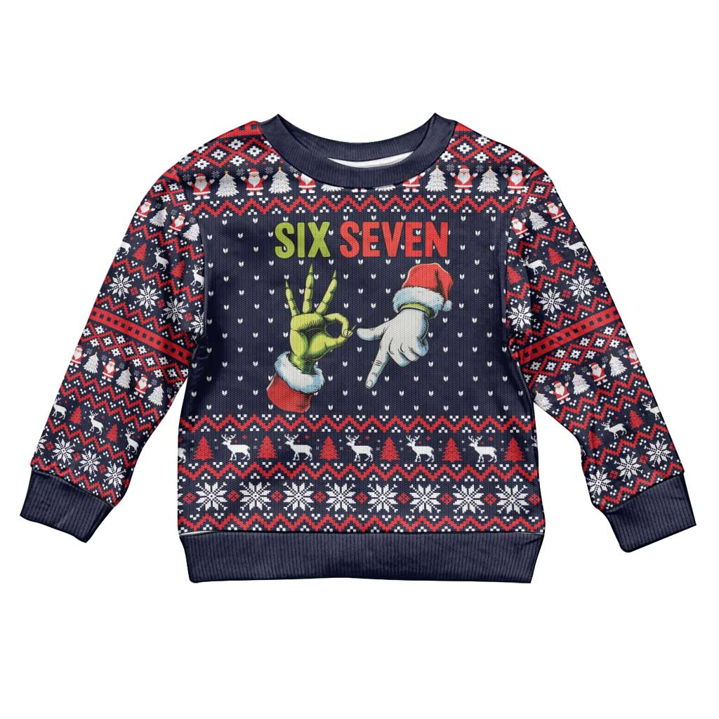 Grinch Hand Six Seven Xmas Kid Ugly Christmas Sweater Meme Gen Alpha Slang - Wonder Print Shop