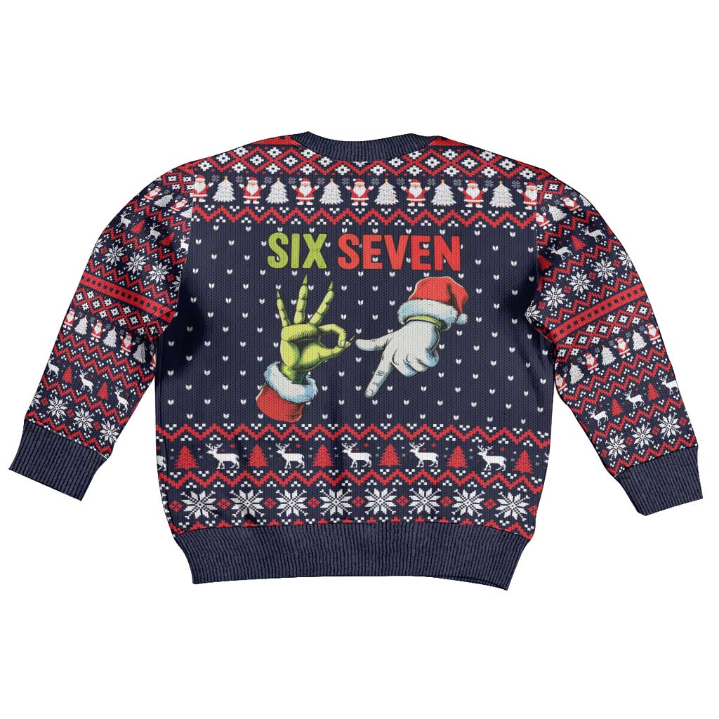 Grinch Hand Six Seven Xmas Kid Ugly Christmas Sweater Meme Gen Alpha Slang - Wonder Print Shop