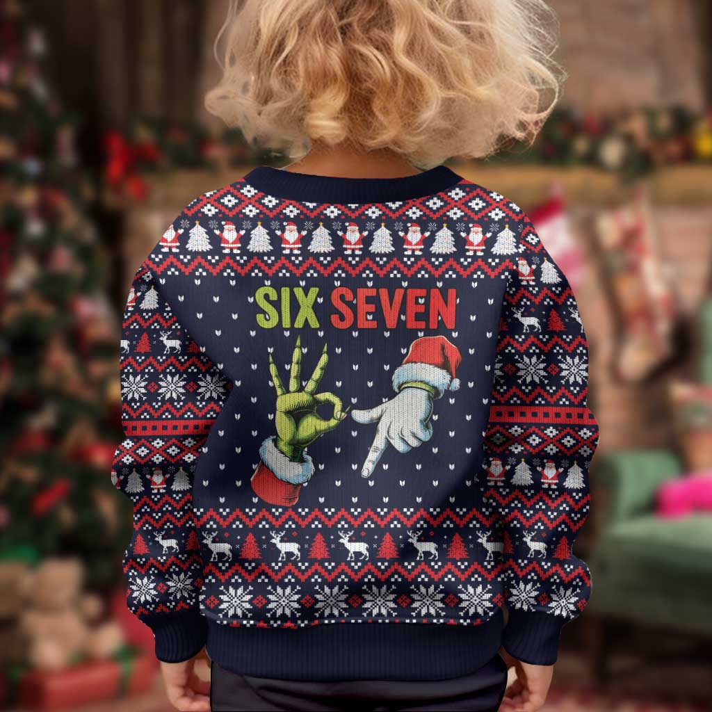Grinch Hand Six Seven Xmas Kid Ugly Christmas Sweater Meme Gen Alpha Slang - Wonder Print Shop