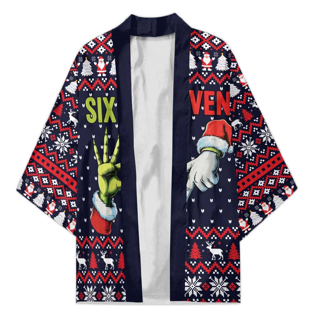 Grinch Hand Six Seven Xmas Kimono Meme Gen Alpha Slang - Wonder Print Shop
