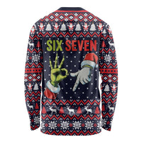 Grinch Hand Six Seven Xmas Long Sleeve Shirt Meme Gen Alpha Slang - Wonder Print Shop