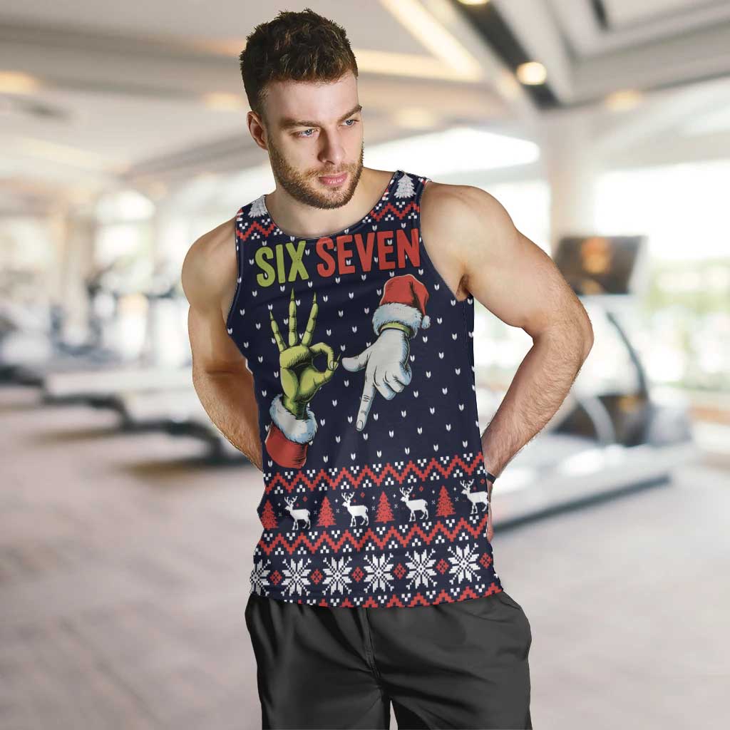 Grinch Hand Six Seven Xmas Men Tank Top Meme Gen Alpha Slang - Wonder Print Shop