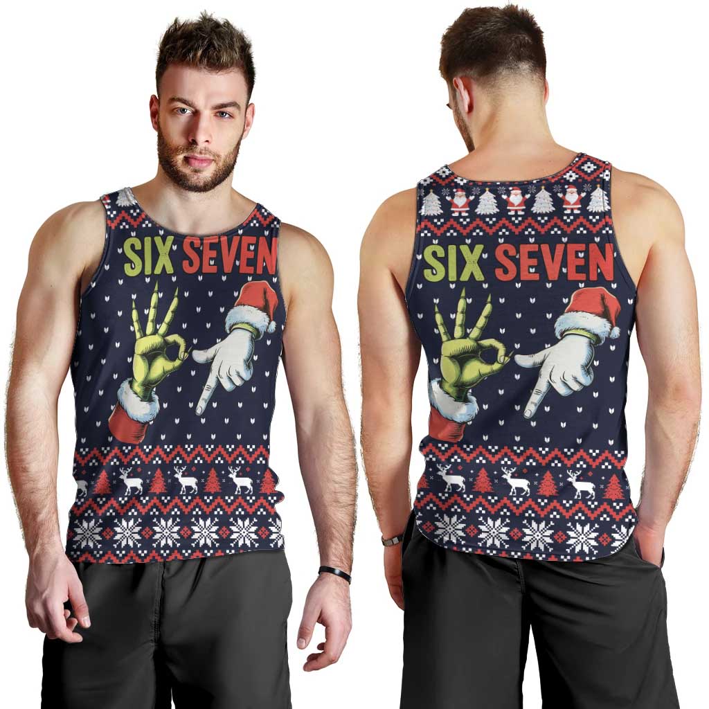 Grinch Hand Six Seven Xmas Men Tank Top Meme Gen Alpha Slang - Wonder Print Shop