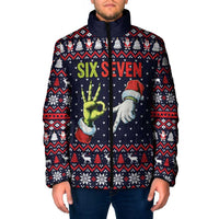 Grinch Hand Six Seven Xmas Padded Jacket Meme Gen Alpha Slang - Wonder Print Shop