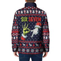 Grinch Hand Six Seven Xmas Padded Jacket Meme Gen Alpha Slang - Wonder Print Shop