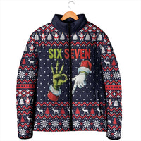 Grinch Hand Six Seven Xmas Padded Jacket Meme Gen Alpha Slang - Wonder Print Shop