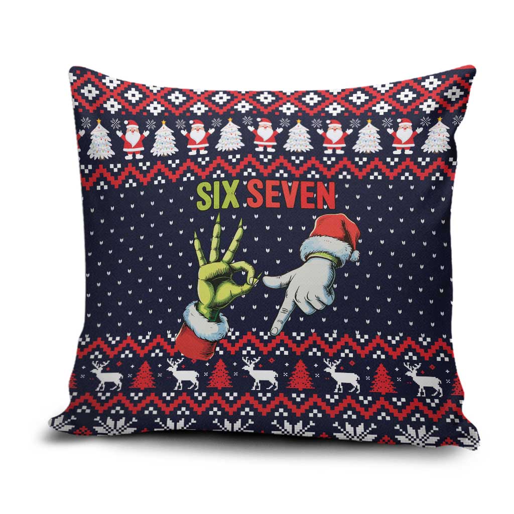 Grinch Hand Six Seven Xmas Pillow Cover Meme Gen Alpha Slang - Wonder Print Shop