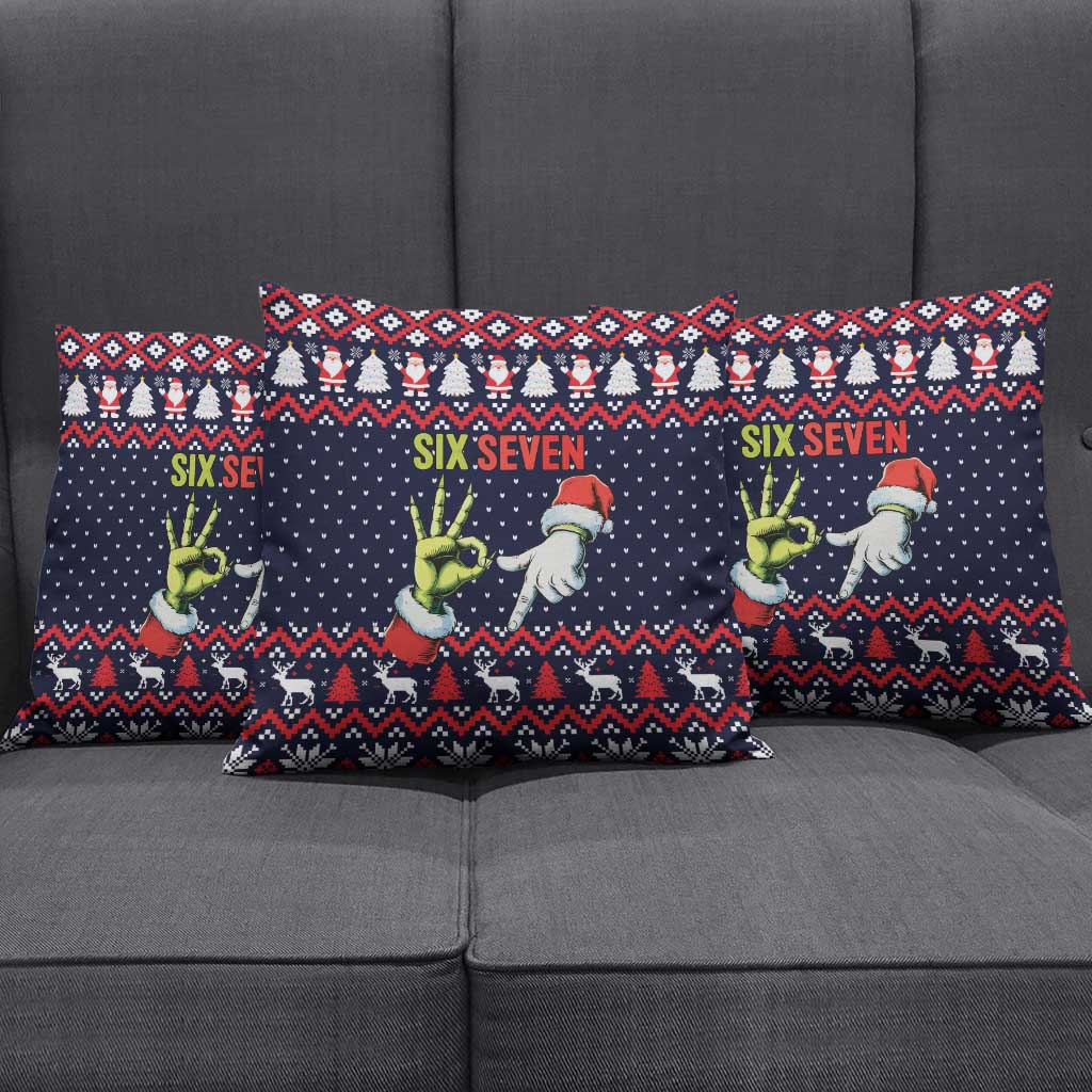 Grinch Hand Six Seven Xmas Pillow Cover Meme Gen Alpha Slang - Wonder Print Shop