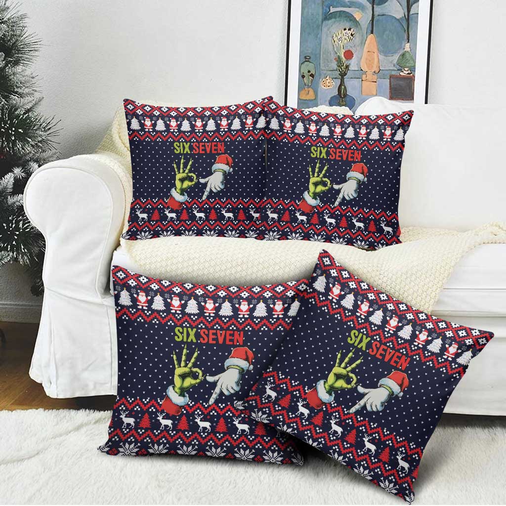 Grinch Hand Six Seven Xmas Pillow Cover Meme Gen Alpha Slang - Wonder Print Shop