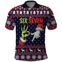 Grinch Hand Six Seven Xmas Polo Shirt Meme Gen Alpha Slang - Wonder Print Shop