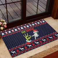 Grinch Hand Six Seven Xmas Rubber Doormat Meme Gen Alpha Slang - Wonder Print Shop