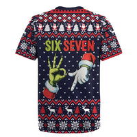 Grinch Hand Six Seven Xmas Rugby Jersey Meme Gen Alpha Slang - Wonder Print Shop