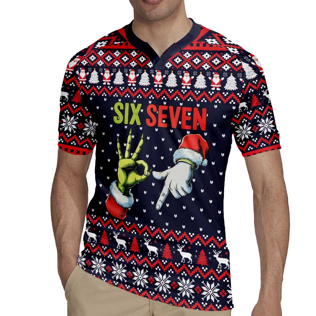 Grinch Hand Six Seven Xmas Rugby Jersey Meme Gen Alpha Slang - Wonder Print Shop