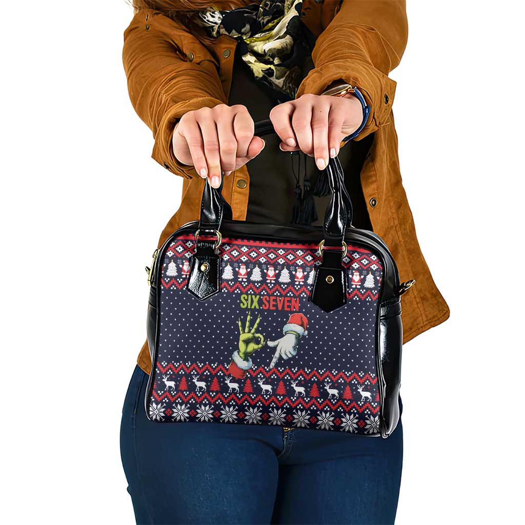 Grinch Hand Six Seven Xmas Shoulder Handbag Meme Gen Alpha Slang - Wonder Print Shop