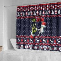 Grinch Hand Six Seven Xmas Shower Curtain Meme Gen Alpha Slang - Wonder Print Shop