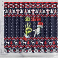 Grinch Hand Six Seven Xmas Shower Curtain Meme Gen Alpha Slang - Wonder Print Shop