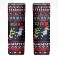 Grinch Hand Six Seven Xmas Skinny Tumbler Meme Gen Alpha Slang - Wonder Print Shop