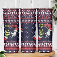 Grinch Hand Six Seven Xmas Skinny Tumbler Meme Gen Alpha Slang - Wonder Print Shop