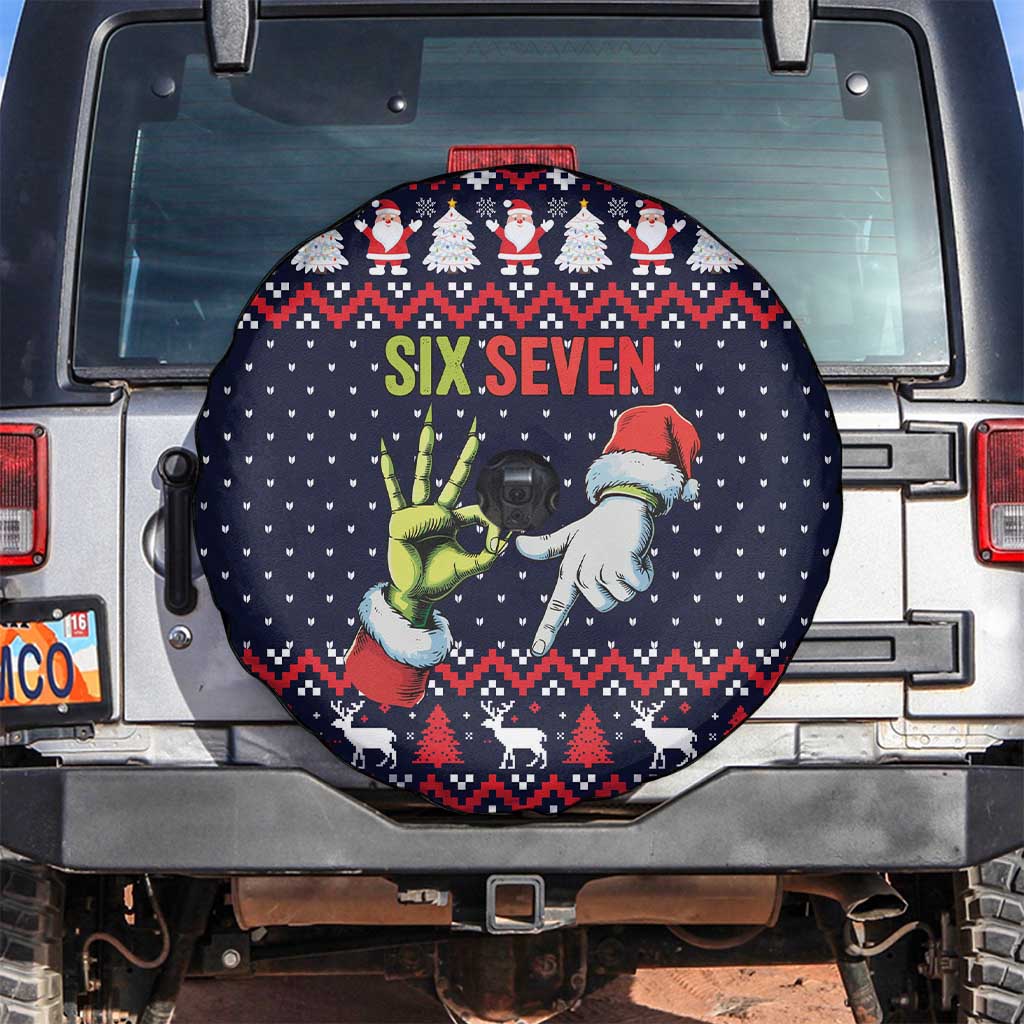 Grinch Hand Six Seven Xmas Spare Tire Cover Meme Gen Alpha Slang - Wonder Print Shop