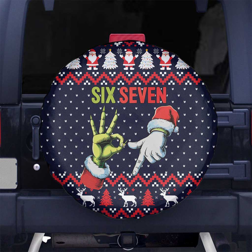 Grinch Hand Six Seven Xmas Spare Tire Cover Meme Gen Alpha Slang - Wonder Print Shop