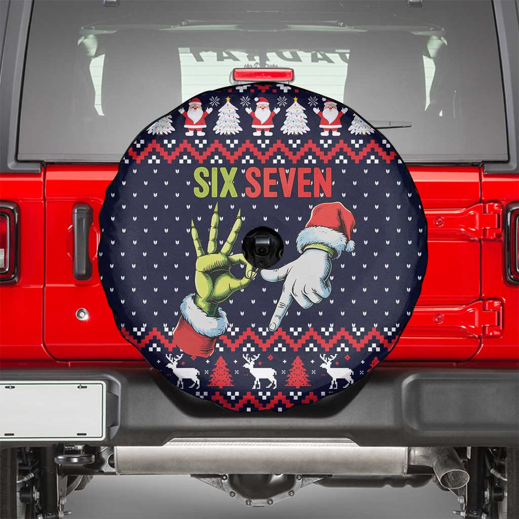 Grinch Hand Six Seven Xmas Spare Tire Cover Meme Gen Alpha Slang - Wonder Print Shop