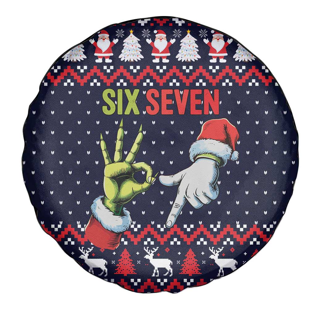 Grinch Hand Six Seven Xmas Spare Tire Cover Meme Gen Alpha Slang - Wonder Print Shop