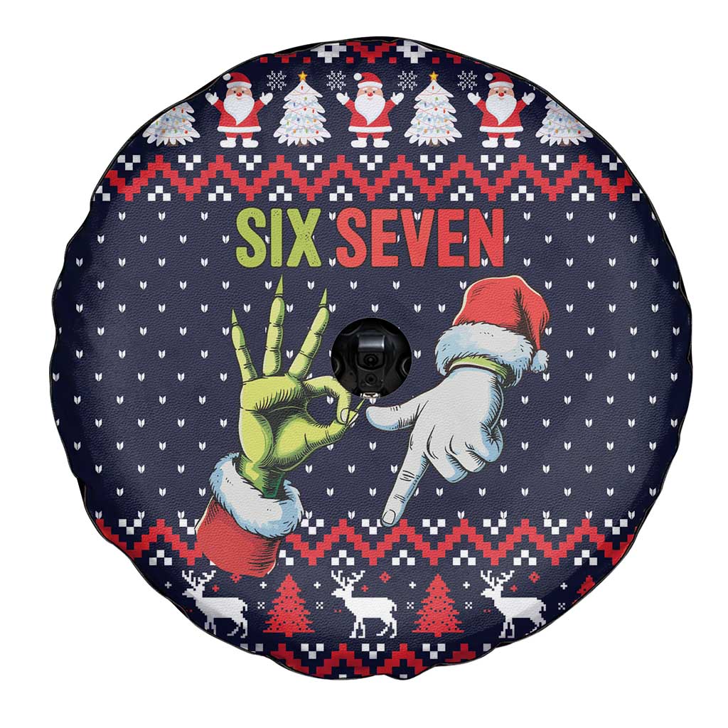 Grinch Hand Six Seven Xmas Spare Tire Cover Meme Gen Alpha Slang - Wonder Print Shop