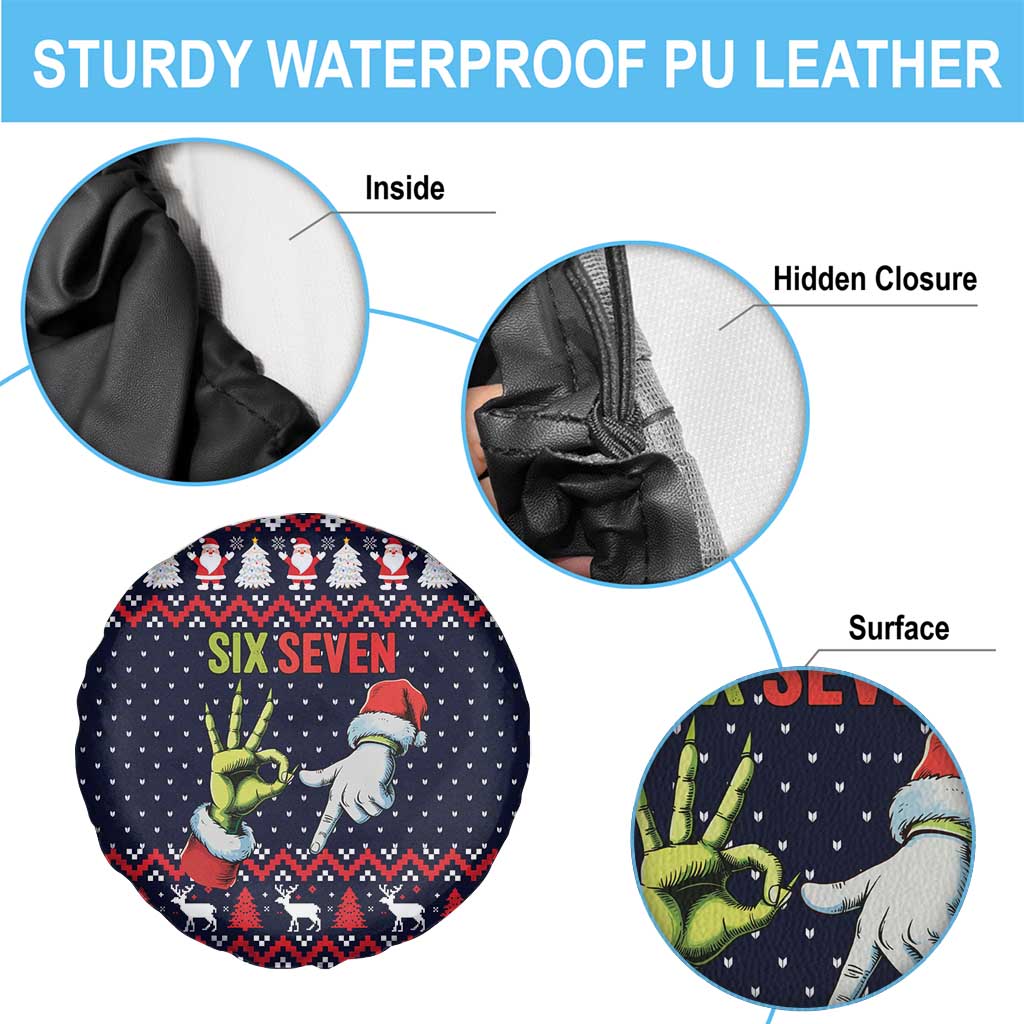 Grinch Hand Six Seven Xmas Spare Tire Cover Meme Gen Alpha Slang - Wonder Print Shop