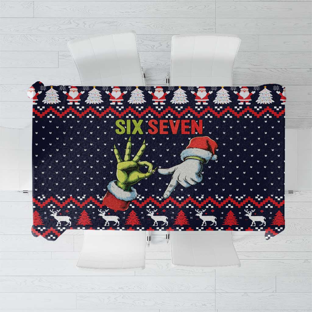 Grinch Hand Six Seven Xmas Tablecloth Meme Gen Alpha Slang - Wonder Print Shop