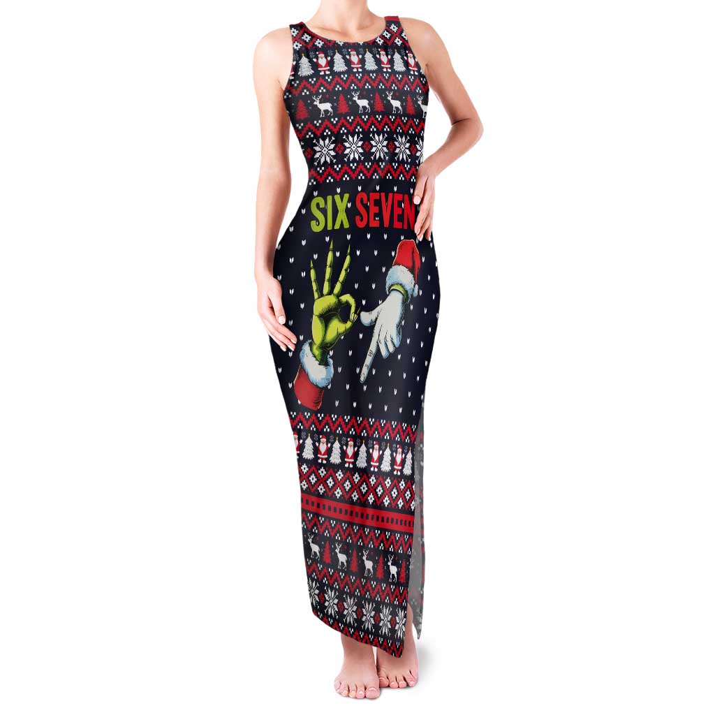 Grinch Hand Six Seven Xmas Tank Maxi Dress Meme Gen Alpha Slang - Wonder Print Shop