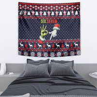 Grinch Hand Six Seven Xmas Tapestry Meme Gen Alpha Slang - Wonder Print Shop