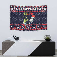 Grinch Hand Six Seven Xmas Tapestry Meme Gen Alpha Slang - Wonder Print Shop