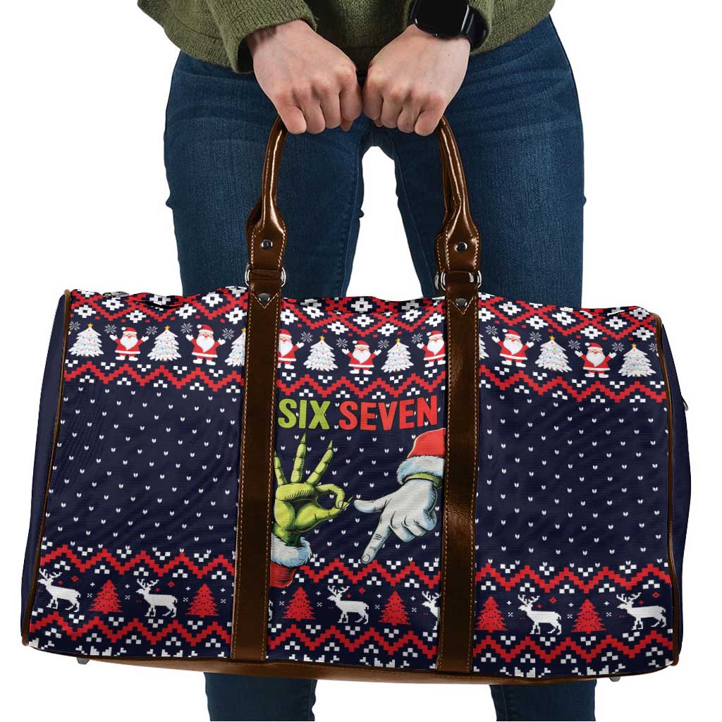 Grinch Hand Six Seven Xmas Travel Bag Meme Gen Alpha Slang - Wonder Print Shop
