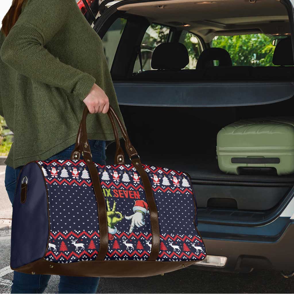 Grinch Hand Six Seven Xmas Travel Bag Meme Gen Alpha Slang - Wonder Print Shop