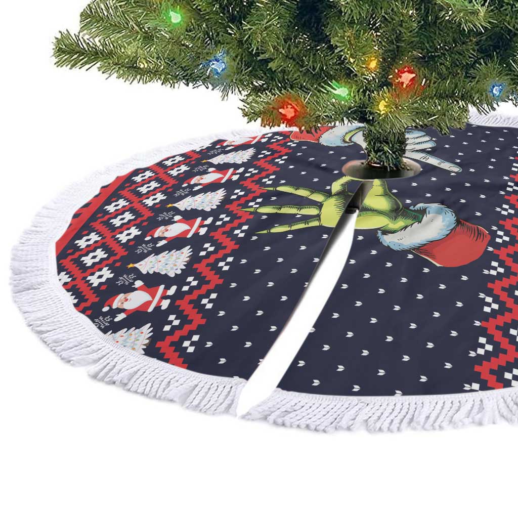 Grinch Hand Six Seven Xmas Tree Skirt Meme Gen Alpha Slang - Wonder Print Shop