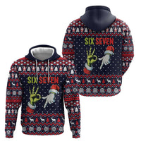 Grinch Hand Six Seven Xmas Zip Hoodie Meme Gen Alpha Slang - Wonder Print Shop