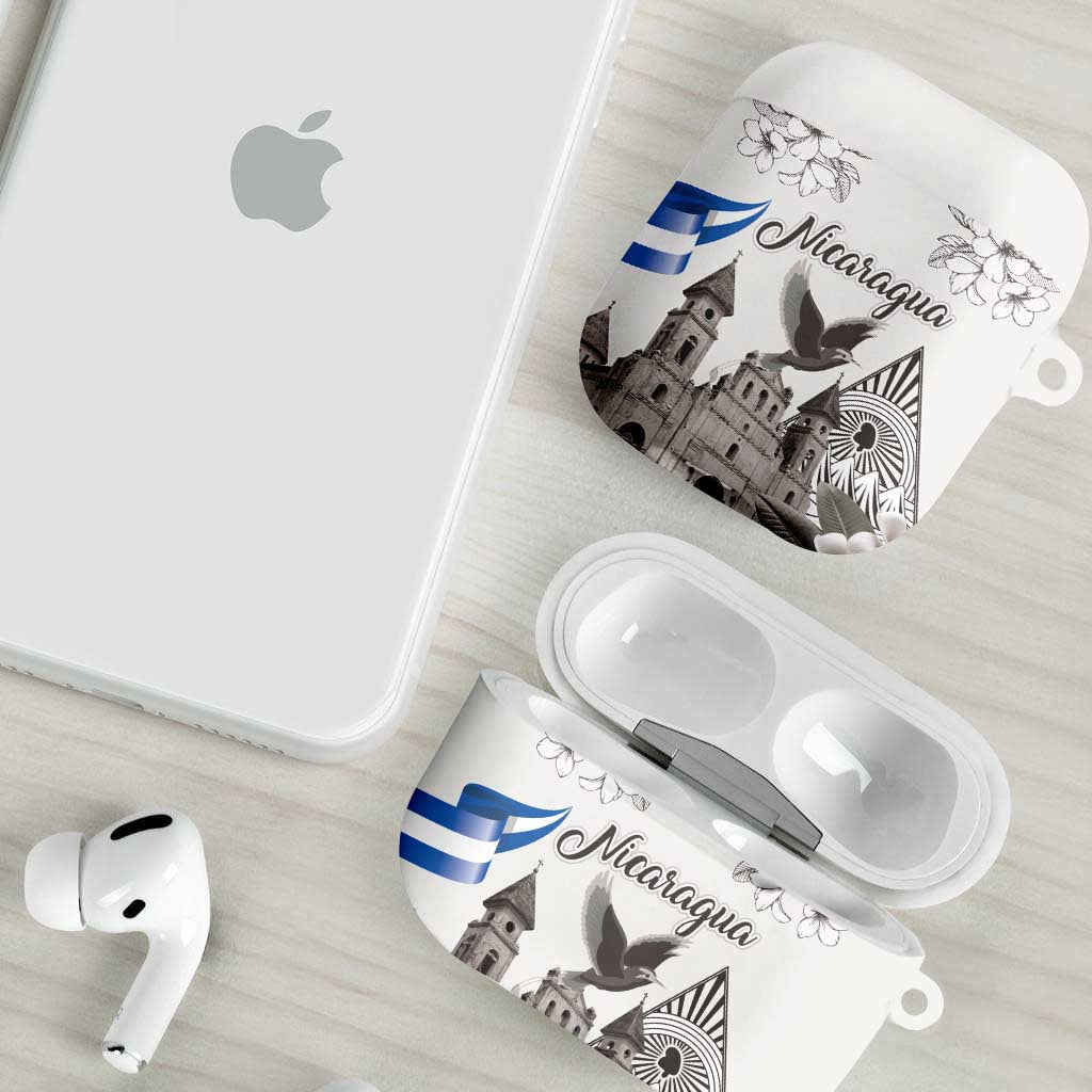 Nicaragua Leon Cathedral AirPods Case Motmot with Plumeria Style - Wonder Print Shop