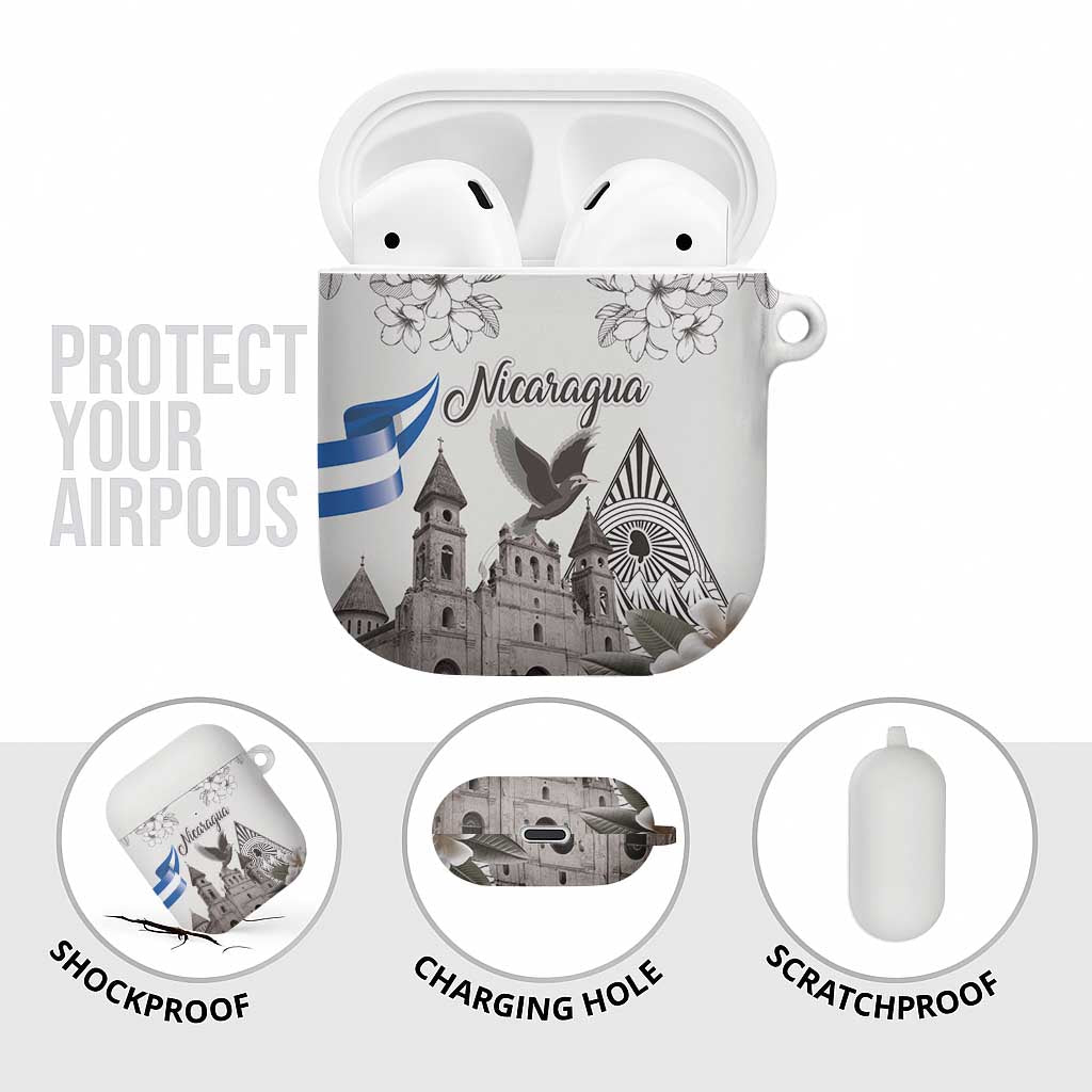 Nicaragua Leon Cathedral AirPods Case Motmot with Plumeria Style - Wonder Print Shop