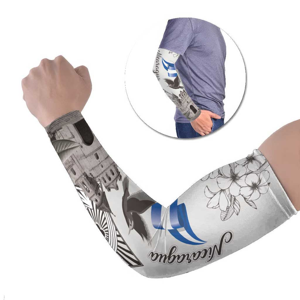 Nicaragua Leon Cathedral Arm Sleeves Motmot with Plumeria Style - Wonder Print Shop