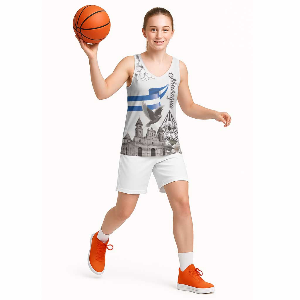 Nicaragua Leon Cathedral Basketball Jersey Motmot with Plumeria Style - Wonder Print Shop