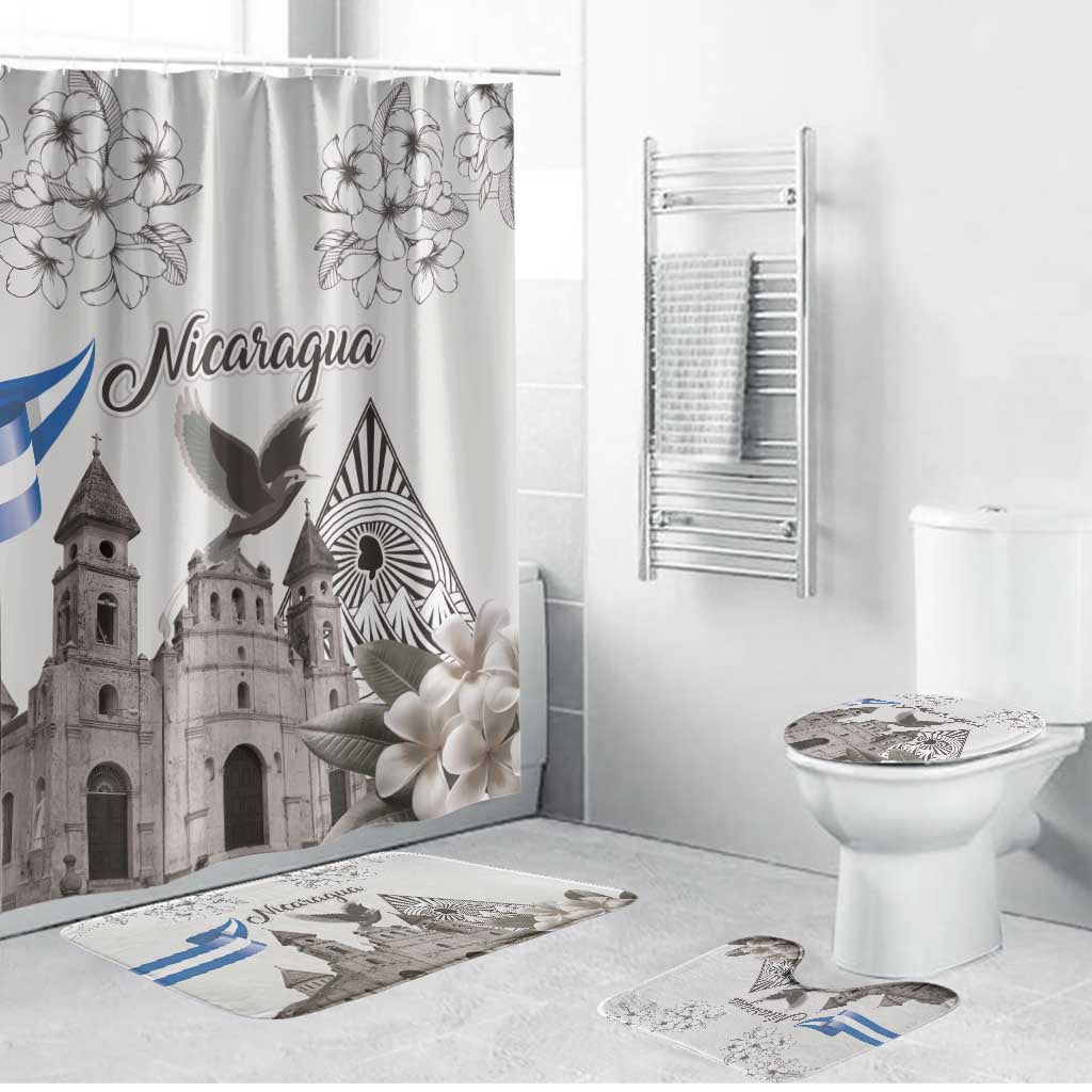 Nicaragua Leon Cathedral Bathroom Set Motmot with Plumeria Style - Wonder Print Shop