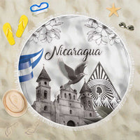 Nicaragua Leon Cathedral Beach Blanket Motmot with Plumeria Style - Wonder Print Shop