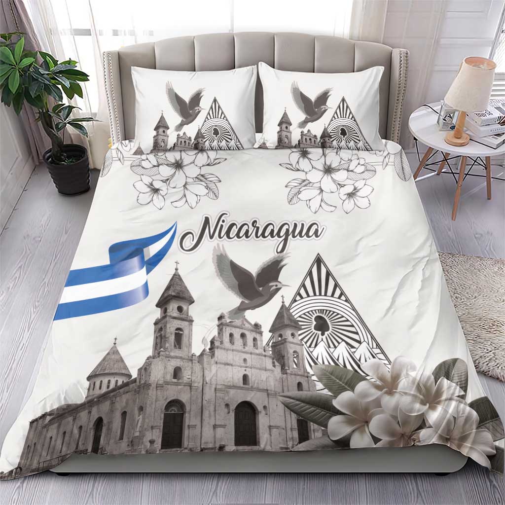 Nicaragua Leon Cathedral Bedding Set Motmot with Plumeria Style - Wonder Print Shop