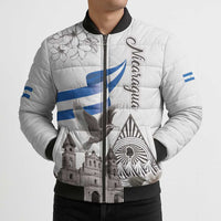 Nicaragua Leon Cathedral Bomber Puffer Jacket Motmot with Plumeria Style - Wonder Print Shop