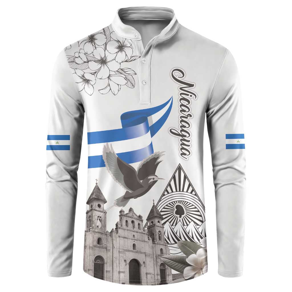 Nicaragua Leon Cathedral Button Sweatshirt Motmot with Plumeria Style - Wonder Print Shop